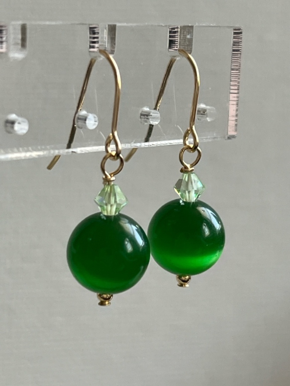 14KGold Grenn Cat Eye Earrings